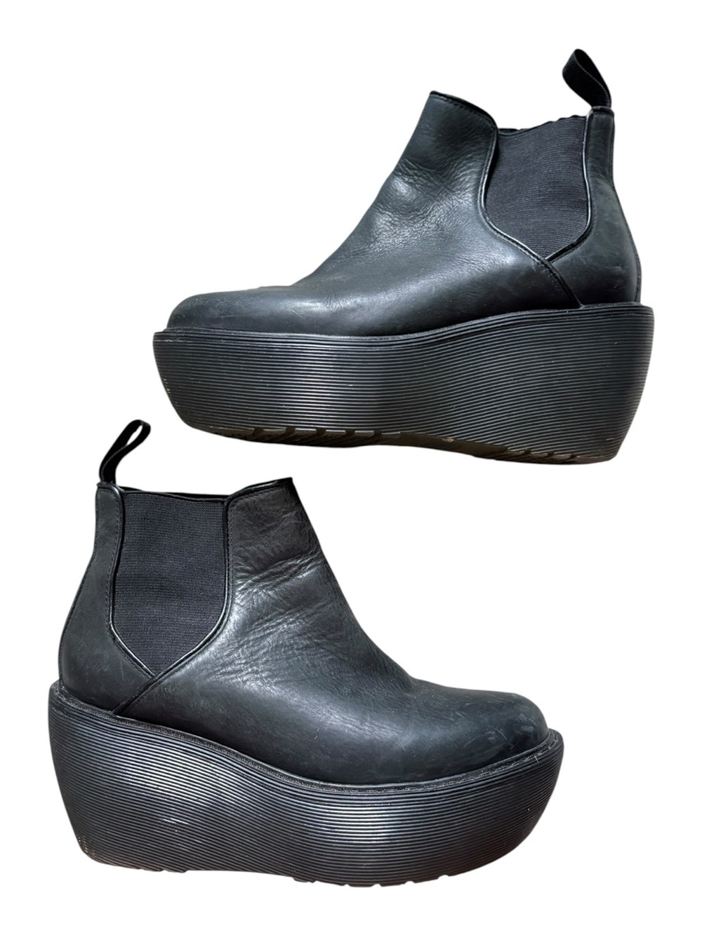 Dr. Martens Black Leather Platform Chelsea Boots